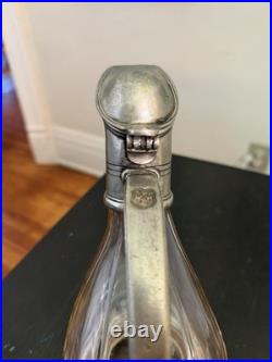 VTG crystal Glass & Pewter Duck decanter RCR (Royal Crystal Rock) Italy