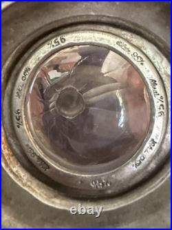 VTG crystal Glass & Pewter Duck decanter RCR (Royal Crystal Rock) Italy