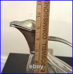 VTG crystal Glass & Pewter Duck decanter RCR (Royal Crystal Rock) Italy