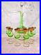 Venetian-Green-Glass-Decanter-Bottle-With-6-Glasses-16-5-Gold-Gilt-Italy-Vintage-01-hd