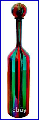 Venini Ponti Murano Italy Sommerso Art Glass Decanter Bottle Bianconi Vtg Mcm