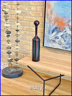 Venini Ponti Murano Italy Sommerso Art Glass Decanter Bottle Bianconi Vtg Mcm