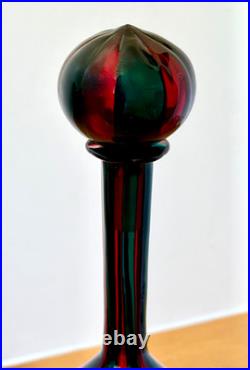 Venini Ponti Murano Italy Sommerso Art Glass Decanter Bottle Bianconi Vtg Mcm
