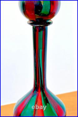 Venini Ponti Murano Italy Sommerso Art Glass Decanter Bottle Bianconi Vtg Mcm