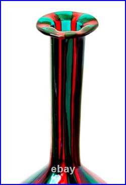Venini Ponti Murano Italy Sommerso Art Glass Decanter Bottle Bianconi Vtg Mcm