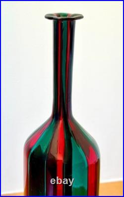 Venini Ponti Murano Italy Sommerso Art Glass Decanter Bottle Bianconi Vtg Mcm