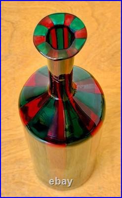Venini Ponti Murano Italy Sommerso Art Glass Decanter Bottle Bianconi Vtg Mcm