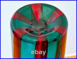 Venini Ponti Murano Italy Sommerso Art Glass Decanter Bottle Bianconi Vtg Mcm