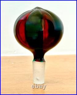 Venini Ponti Murano Italy Sommerso Art Glass Decanter Bottle Bianconi Vtg Mcm
