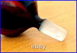 Venini Ponti Murano Italy Sommerso Art Glass Decanter Bottle Bianconi Vtg Mcm