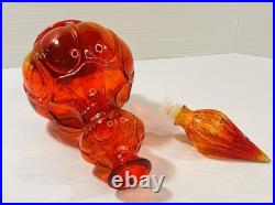 Very Nice Vintage Italian Empoli Corset Amberina Decanter
