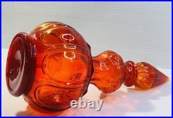 Very Nice Vintage Italian Empoli Corset Amberina Decanter