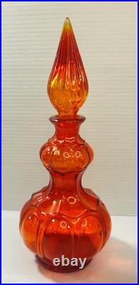 Very Nice Vintage Italian Empoli Corset Amberina Decanter