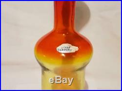 Very Rare! Vintage Blenko #7036 Tangerine Decanter Myers Mid-century Modern