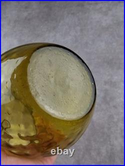 Vintag Empoli Triple Gourd Glass Decanter Vase Green 16 MCM Gurgle Art Italy