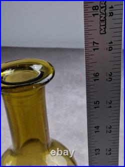 Vintag Empoli Triple Gourd Glass Decanter Vase Green 16 MCM Gurgle Art Italy