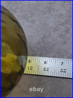 Vintag Empoli Triple Gourd Glass Decanter Vase Green 16 MCM Gurgle Art Italy