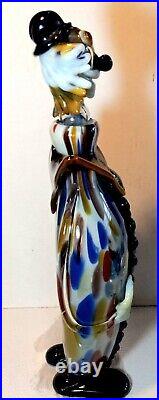 Vintage 16.5 1950s Murano Art Glass Clown decanter bottle Italy