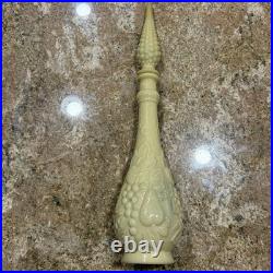 Vintage 18 3/4 Cream Milk Glass Fruit Motif Genie Bottle Decanter MCM