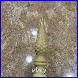 Vintage 18 3/4 Cream Milk Glass Fruit Motif Genie Bottle Decanter MCM