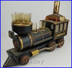 Vintage 1880 Iron Horse Train Steam Engine Locomotive Decanter Shot Glass Caddy