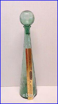 Vintage 19 Italian Made Textured Genie Bottle with Glass Ball Stopper