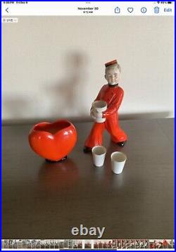 Vintage 1920's Bellman/Bellhop decanter made in Germany with heart Container
