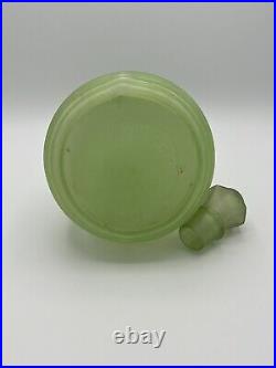 Vintage 1930's Frigidaire Green Vaseline Glass Decanter With Stopper GLOWS. RARE