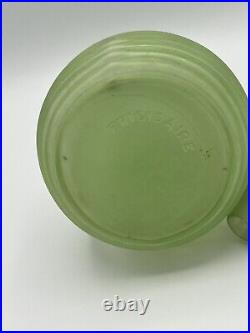 Vintage 1930's Frigidaire Green Vaseline Glass Decanter With Stopper GLOWS. RARE