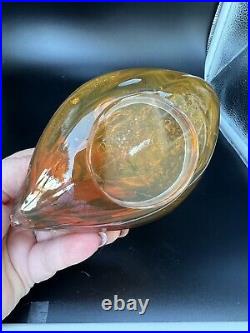 Vintage 1940's Antique Amber Cased Glass Duck Decanter Brass Head from Austria