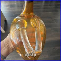 Vintage 1940's Art Deco Amber Glass Duck Decanter AUSTRIA Figural 8.5
