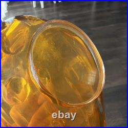 Vintage 1940's Art Deco Amber Glass Duck Decanter AUSTRIA Figural 8.5
