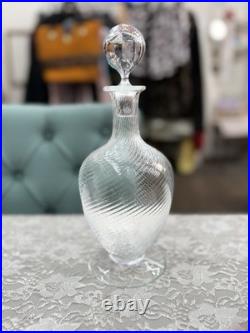 Vintage 1950s Italian Murano Swirled Clear Glass Decanter Elegant