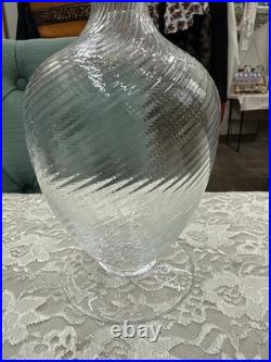 Vintage 1950s Italian Murano Swirled Clear Glass Decanter Elegant