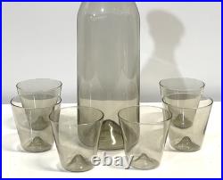 Vintage 1950s Mid Century Leerdam Glass Decanter Barware Set Never Used MIB