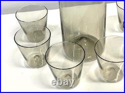 Vintage 1950s Mid Century Leerdam Glass Decanter Barware Set Never Used MIB