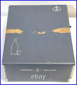 Vintage 1950s Mid Century Leerdam Glass Decanter Barware Set Never Used MIB