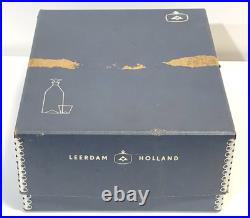 Vintage 1950s Mid Century Leerdam Glass Decanter Barware Set Never Used MIB