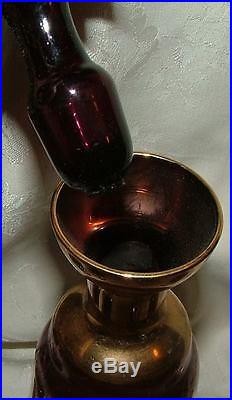 Vintage 1950s Murano Italy Venetian Glass Amethyst Purple Decanter 4 Tumblers
