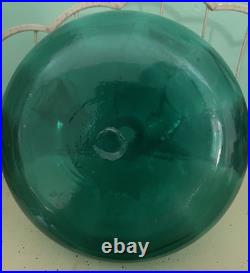 Vintage 1958 Art Glass Blue Aqua Hand Blown Decanter 8 Inches Tall