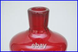 Vintage 1960 Blenko 1-re Regal Ruby Red Decanter 25.5 Amberina Stopper Husted