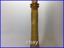 Vintage 1960's Dark Amber Italian Empoli Glass Decanter Italy Barware