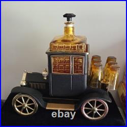 Vintage 1960's Ford Model T 1915 Liquor Decanter Japan Music Box with Shot Glasses