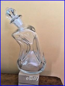 Vintage 1960's Holmegaard Denmark Kluk Kluk Bent Glass Decanter Original Owner