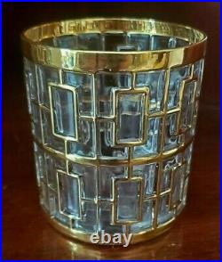 Vintage 1960s Imperial Glass Co. Shoji Decanter & 2 Glasses- Trellis Pattern