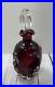 Vintage-1960s-Mid-Century-Pinched-Glass-Red-Decanter-With-Glass-Stopper-MCM-01-bzz