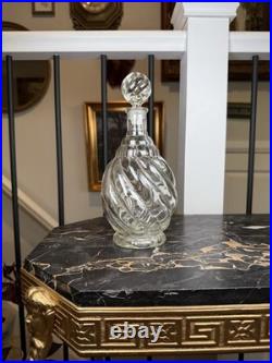 Vintage 1960s Swirl Glass Genie Bottle Decanter Mid-Century Modern Barware