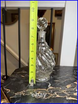 Vintage 1960s Swirl Glass Genie Bottle Decanter Mid-Century Modern Barware