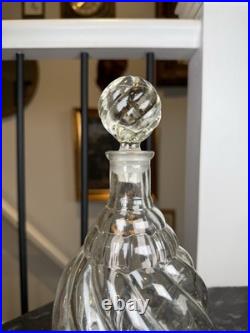 Vintage 1960s Swirl Glass Genie Bottle Decanter Mid-Century Modern Barware