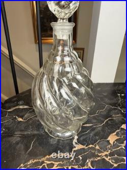 Vintage 1960s Swirl Glass Genie Bottle Decanter Mid-Century Modern Barware